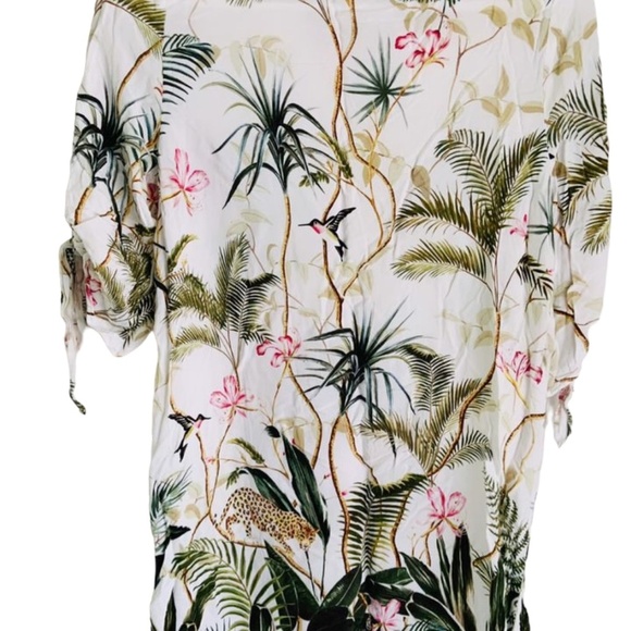 🐆🌿H&M 2US Cream Green Savana Dress 🐆🌿 - Picture 4 of 7